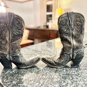 Lucchese 8.5 Cowboy Boots - Charcoal/Denim Las Cruces - retired model